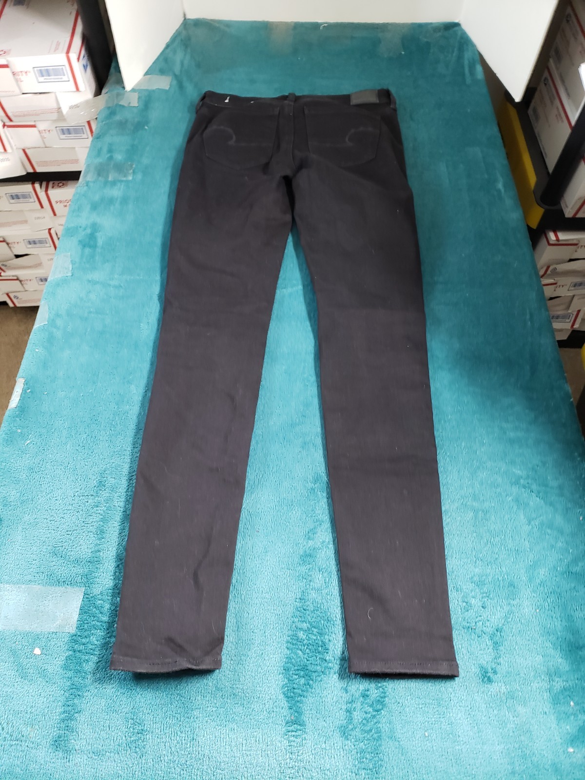 American Eagle Jeans Size 4 Extra Long Women Black Stretch Pant Mid Rise Jegging