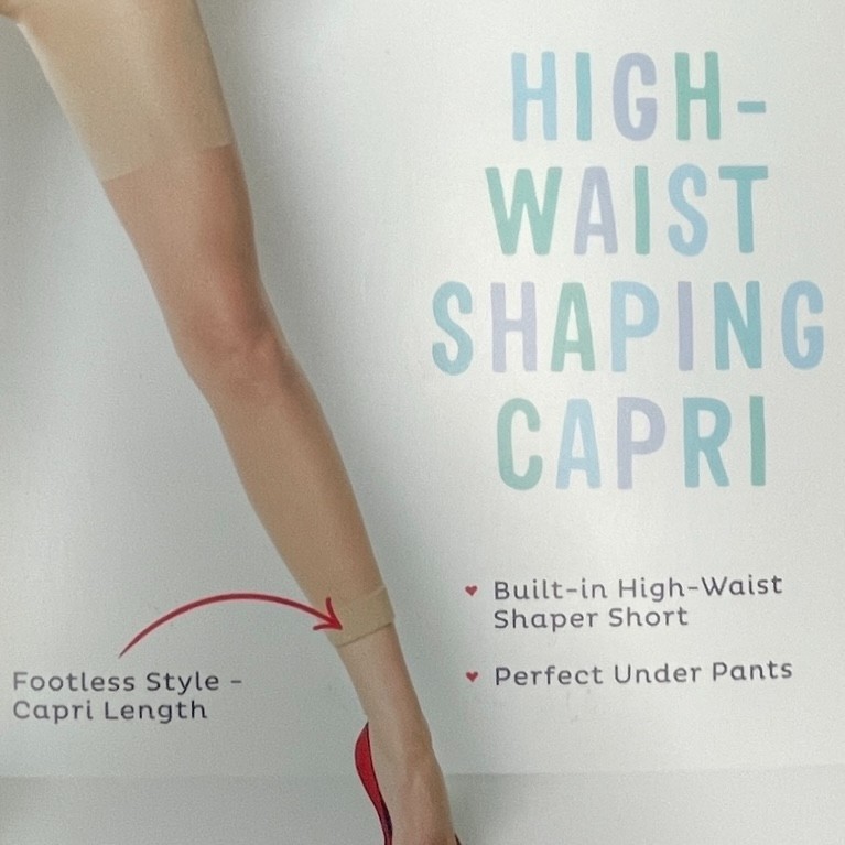 Spanx Assets High Waist Shaping Footless Capri Shaper Short Beige Nude 268B
