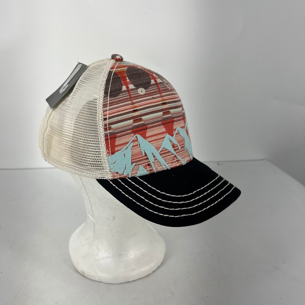 Pistil Trucker Hat Mountain Graphic Southwestern Mesh Snapback Hat Multicolor