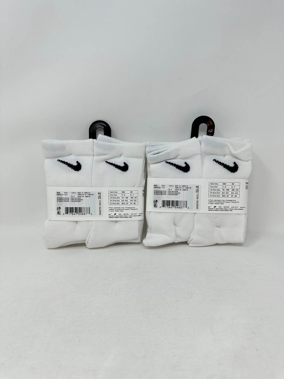 Nike Little Kids’ Cushioned Crew Socks (12 PAIRS) 5-7 (8673) C2(A689T)