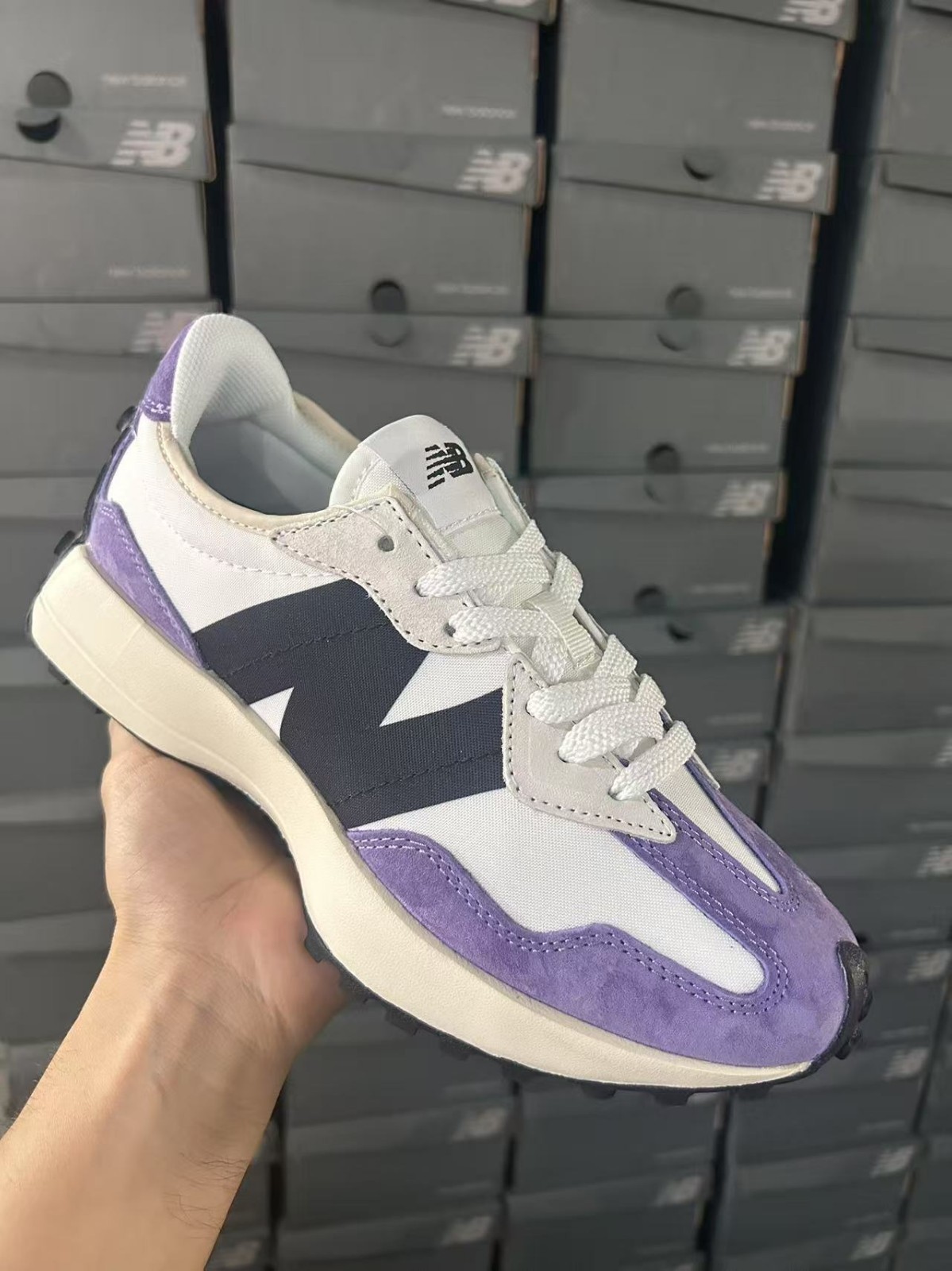 New Balance 327 Women lavender purple suede