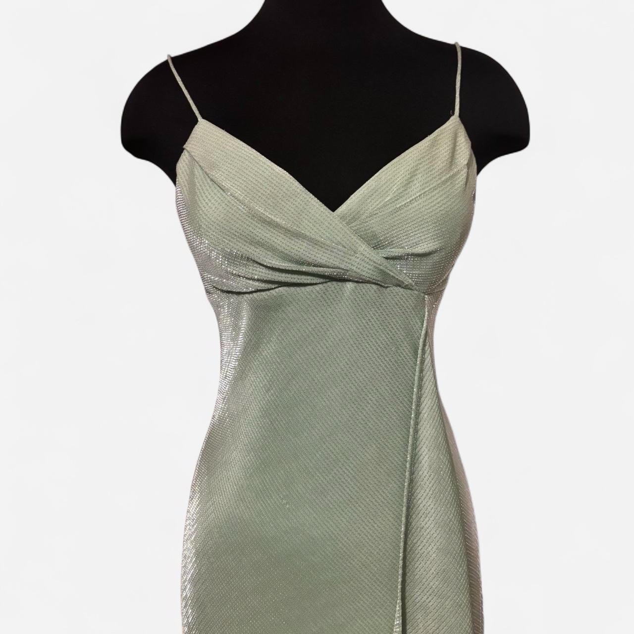 Dusk Women’s Green V-Neck Strappy Long Slip Dress Size 4 Formal Party