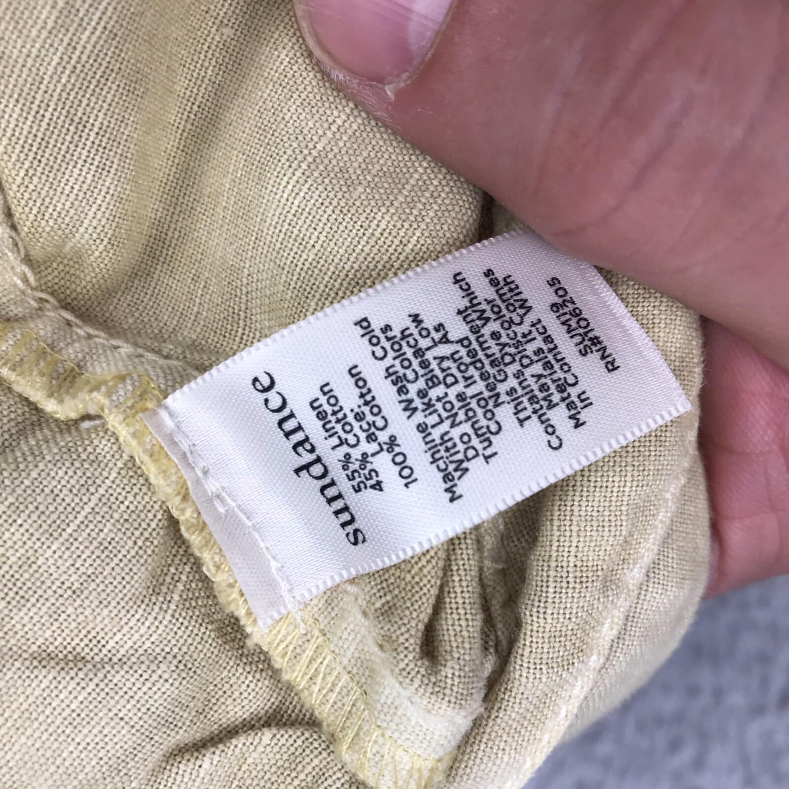 Sundance Pants Womens 8 Yellow Linen Blend Lace Trim Roll Up Patch Pockets NEW