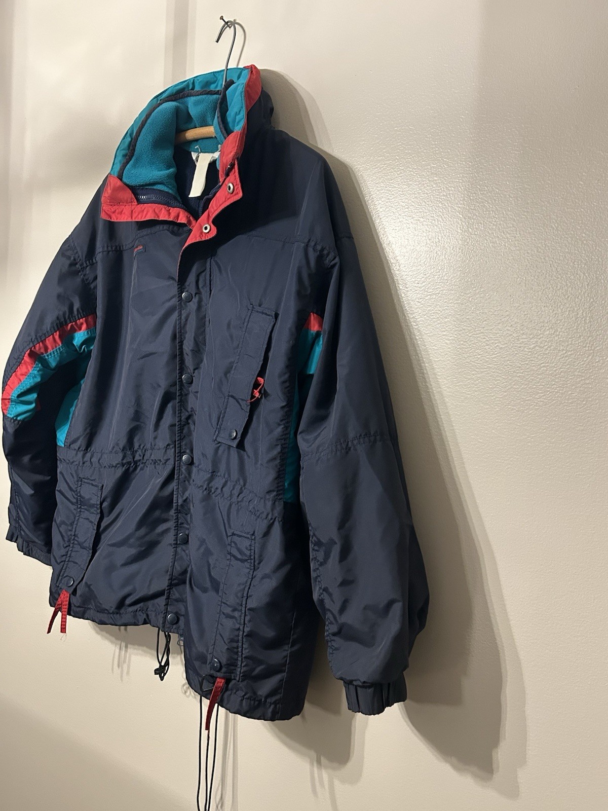 Vintage Columbia Longs Peak 3 In 1 Jacket Mens Large Interchange Teal Red 90s