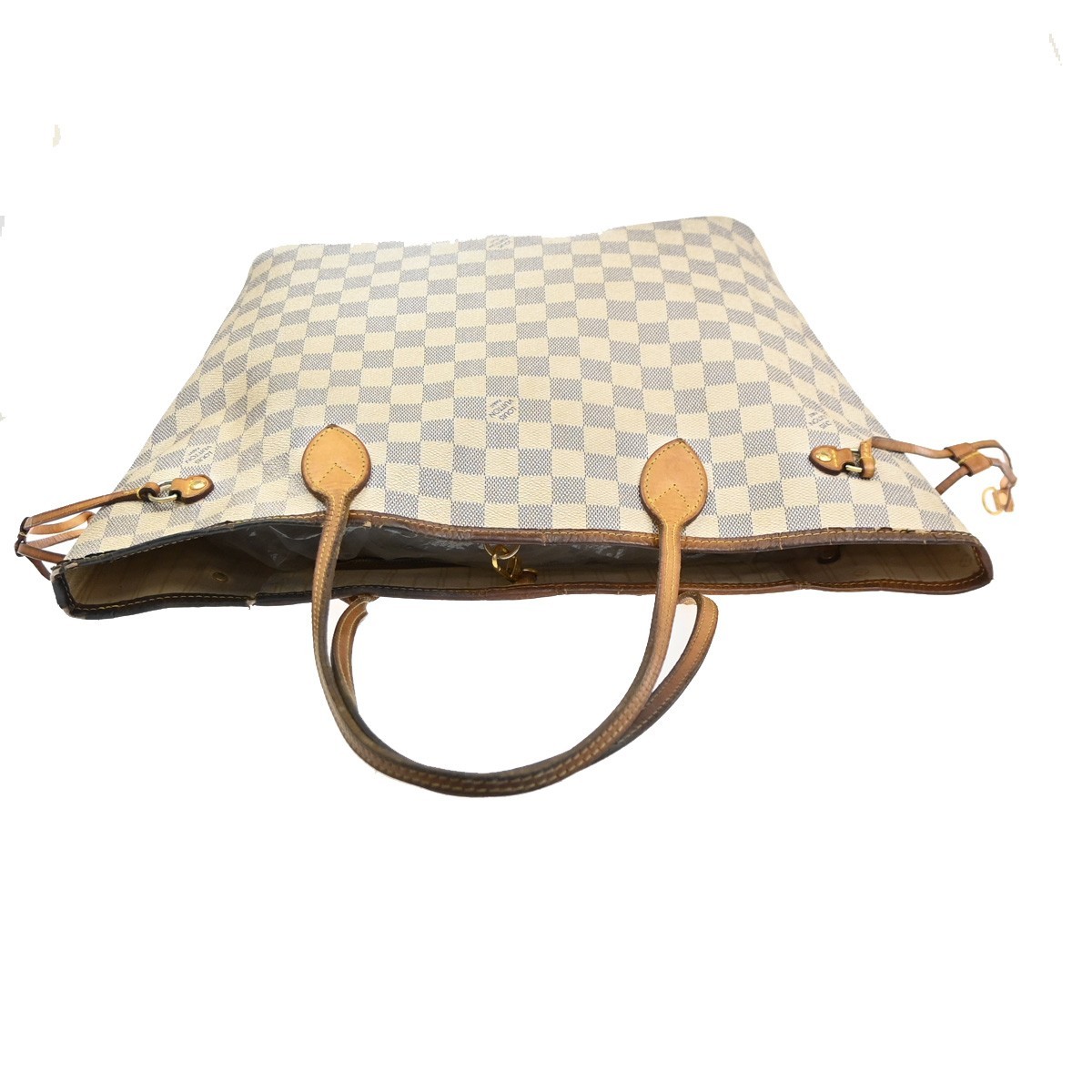 LOUIS VUITTON Neverfull MM Shoulder Bag Damier Azur Leather WE N51107 32MA629