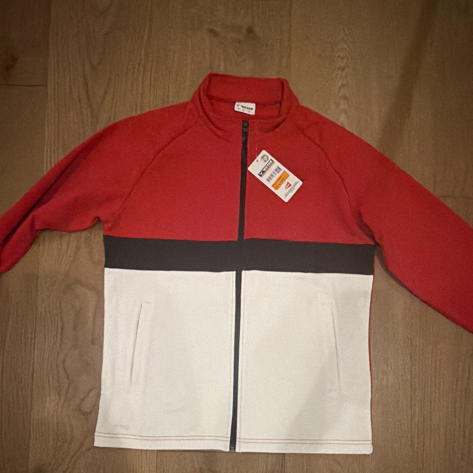 Victor BWF Men’s Colorblock Track Jacket Full Zip Pockets Fleece M