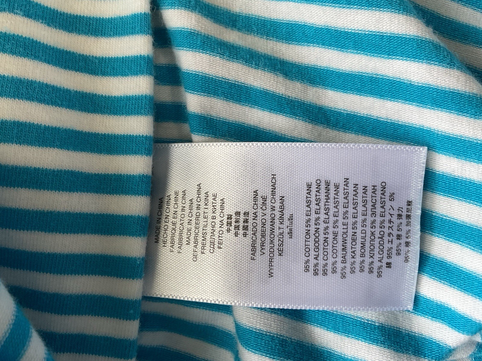 Michael Kors Turquoise And White Striped Tunic Long Slvs Zipper Up One Side PL