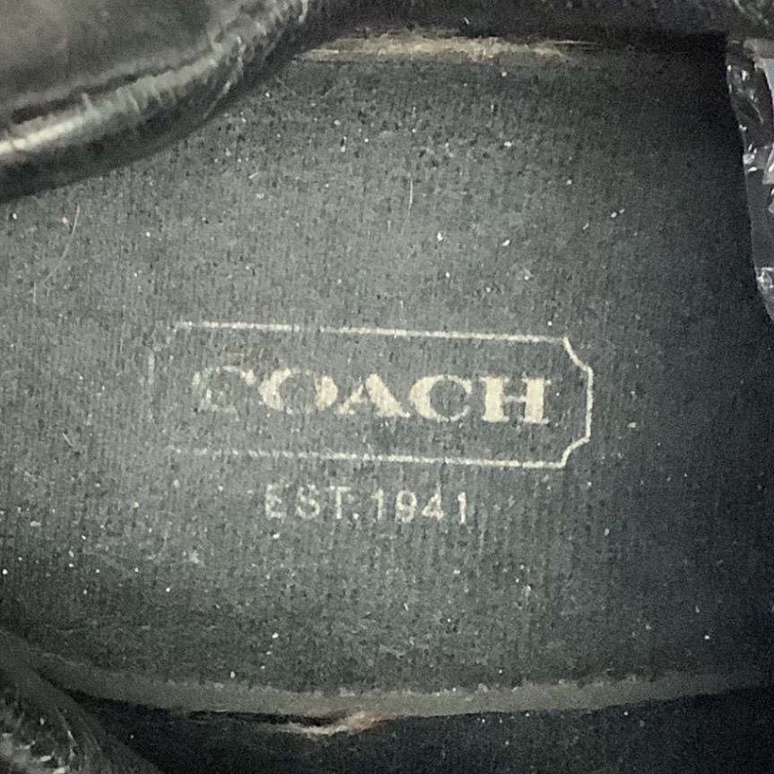 Coach Womens Black Signature Quilted Patent Leather Trim Lace Up Sneakers