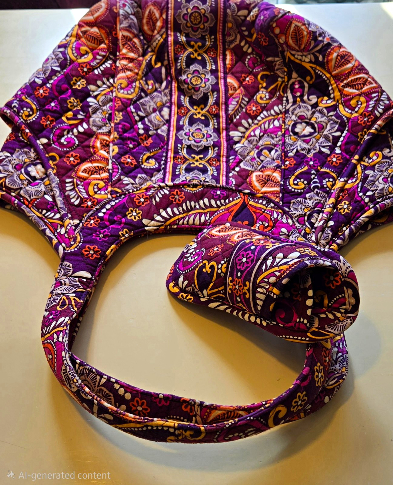 Vera Bradley Quilted Paisley Floral Print Tote with matching Eyeglass Case