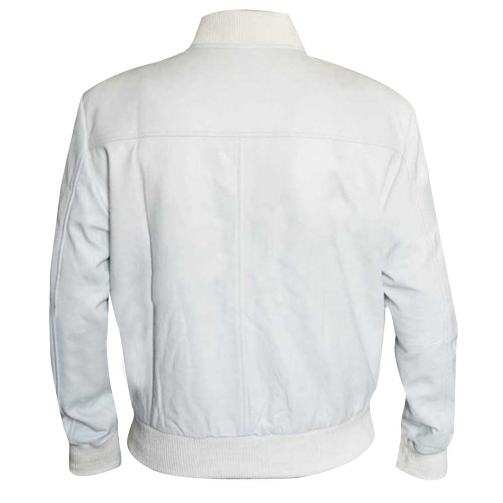 White Mens Leather Crazy Stupid Love Ryan Gosling Jacob Palmer Bomber Jacket