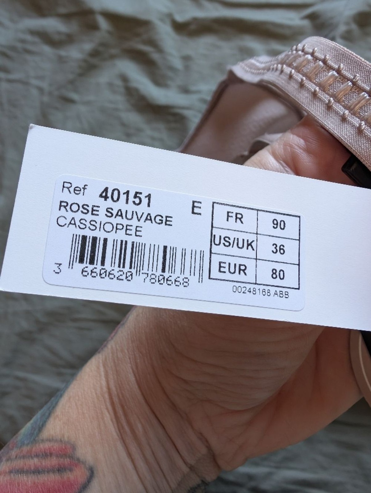 NWT Empreinte Cassiopee Full Cup Bra 36E Rose Sauvage