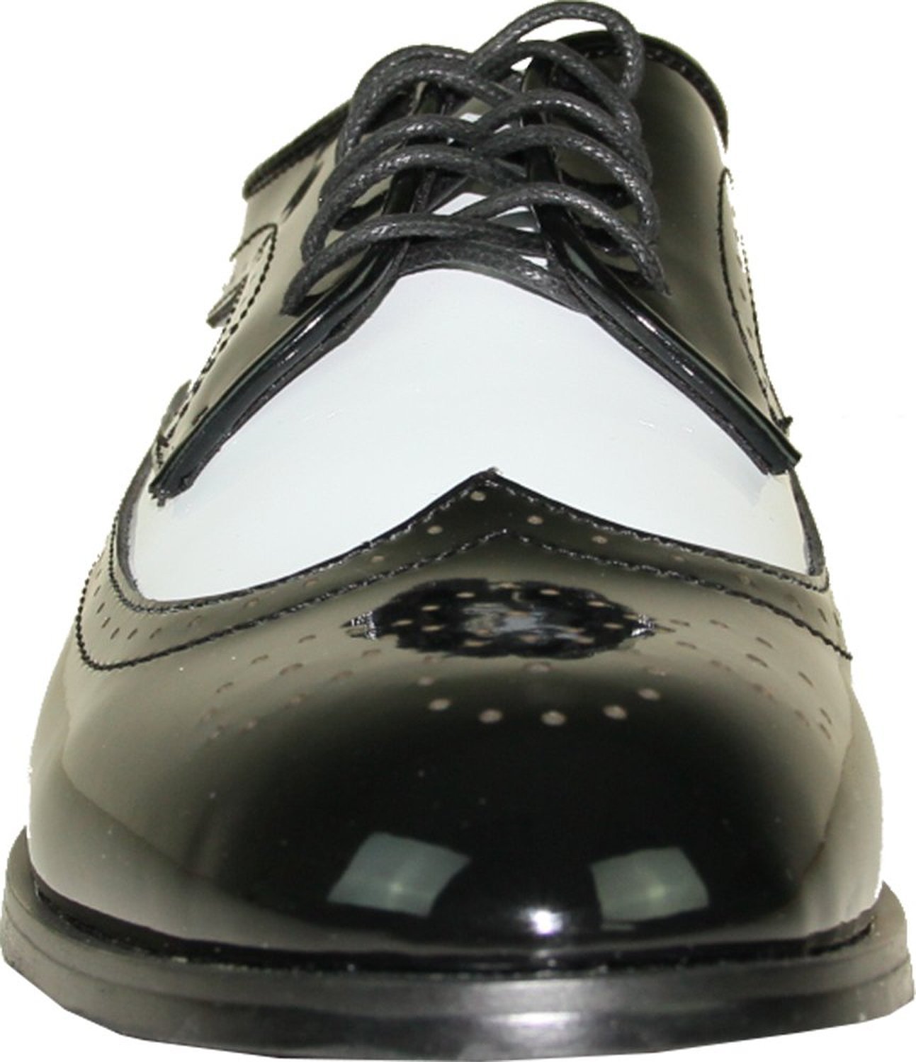 Jean Yves jy03 Wing Tip Two Tone Black & White Tuxedo Dress Shoes