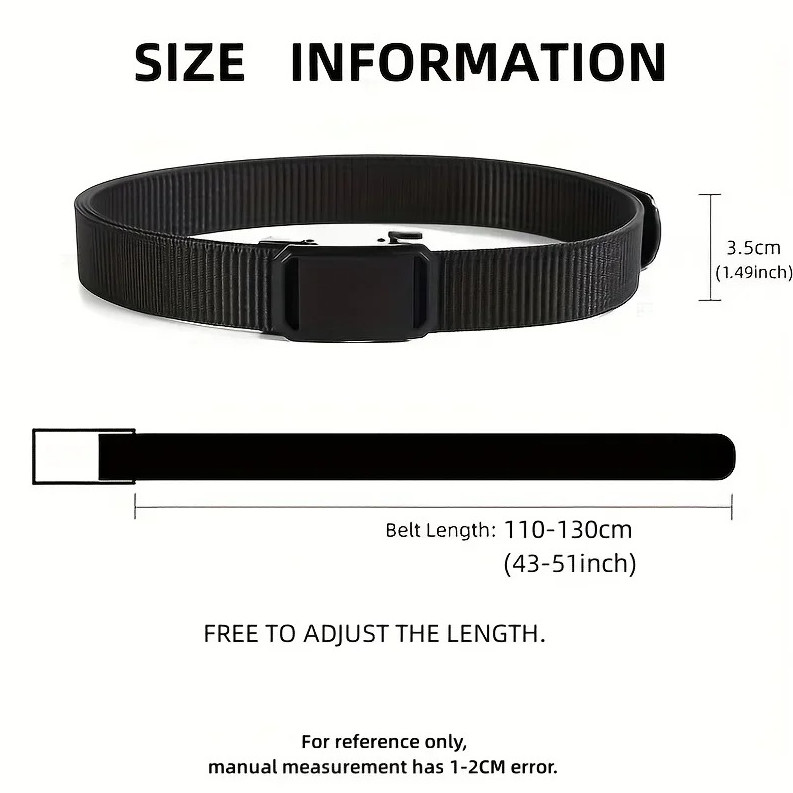1 pc Men’s Tactical Canvas Belt Automatic Buckle Military Outdoor Work Belt – V2