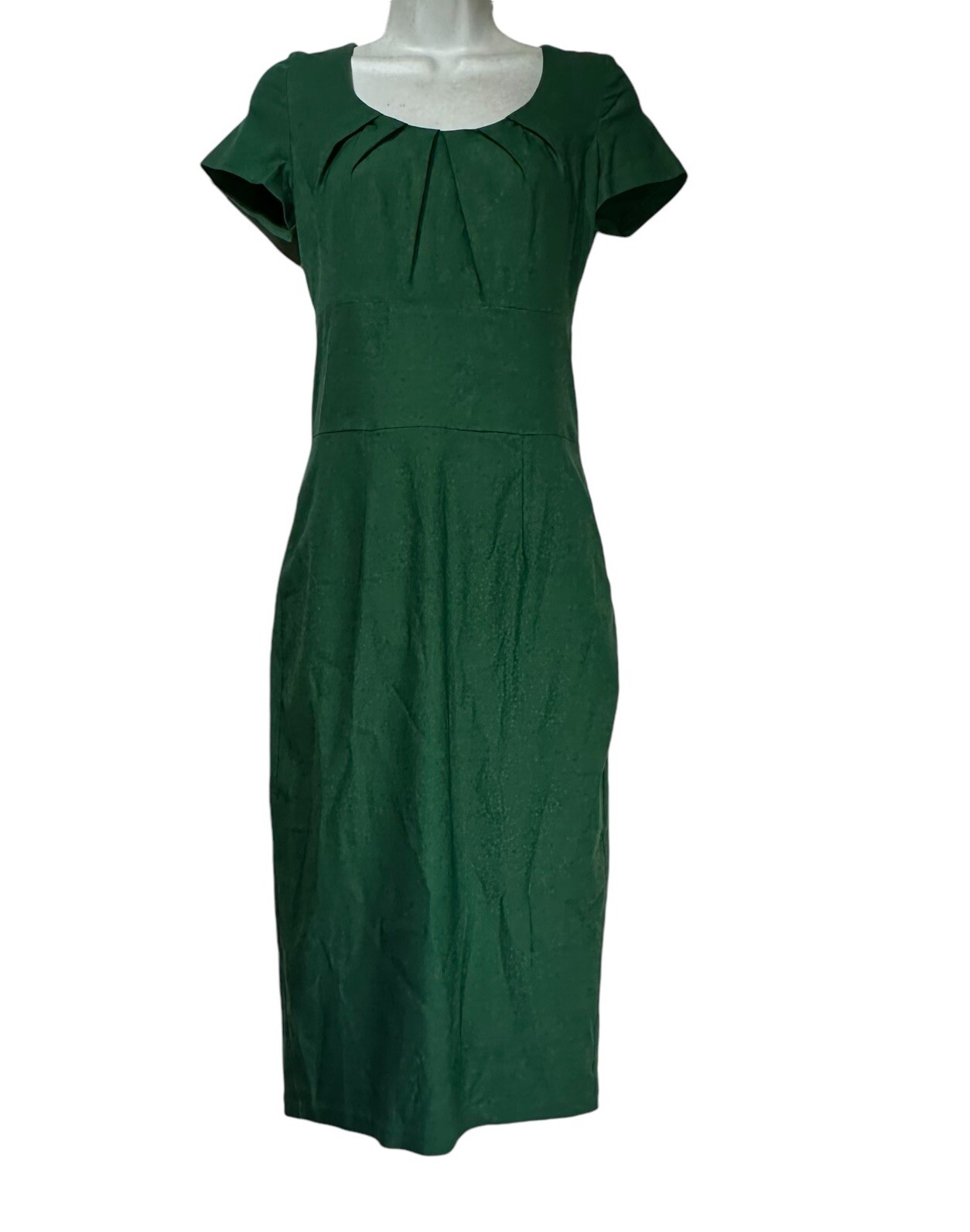 Muxxn Green Pleated Bodycon Rockabilly Pinup Dress Size M Retro Fit & Flare
