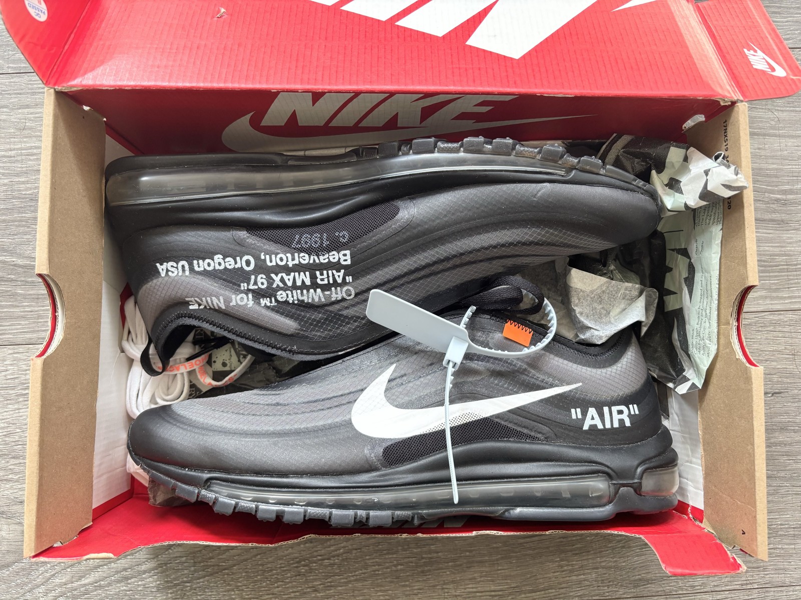 Size 13 – Nike Air Max 97 Off-White Black – New