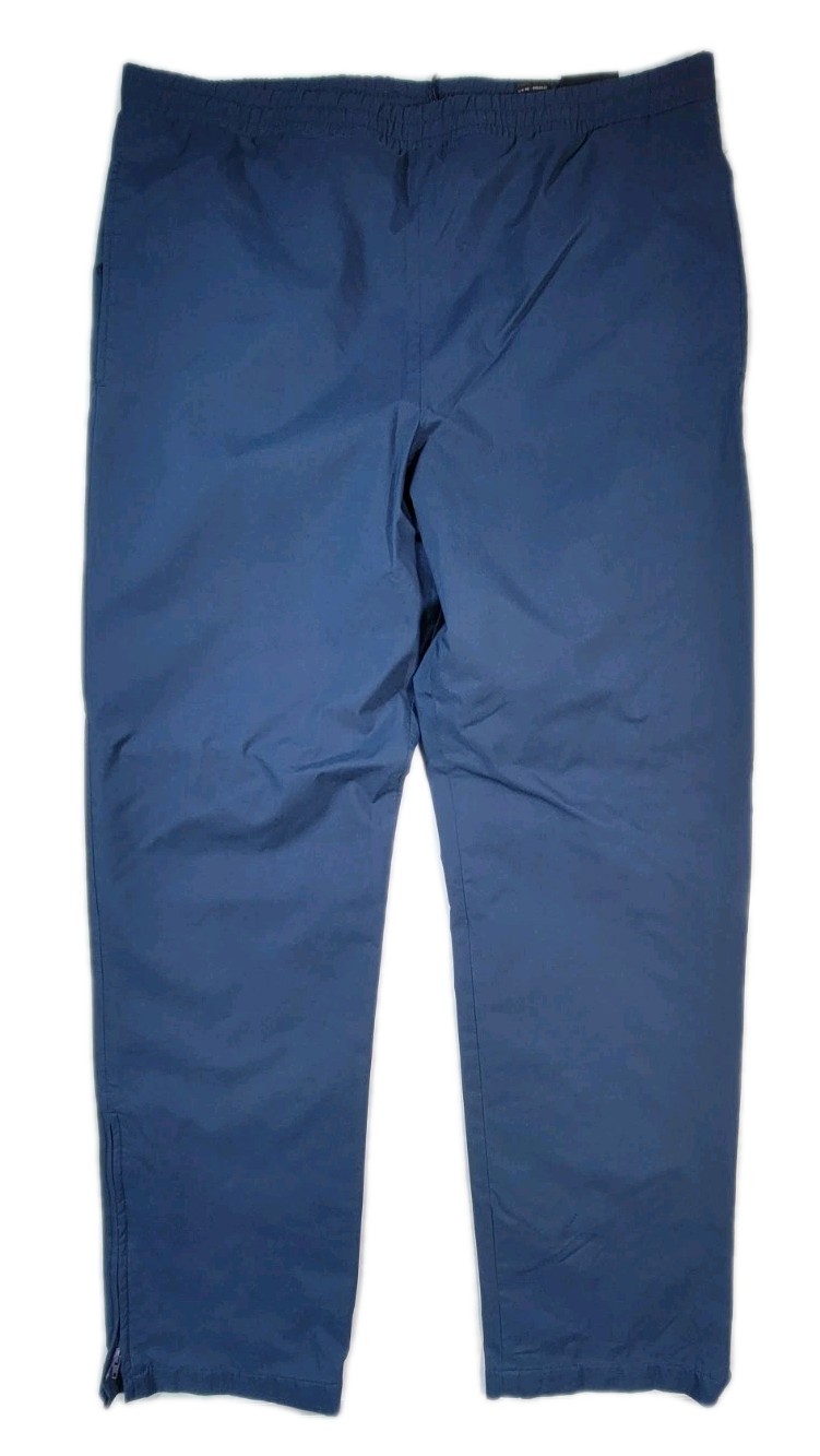 Black Ice Track Pants Mens Size Medium Navy blue Straight Leg Zippered Ankle