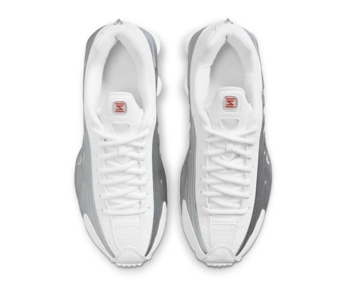 Nike Shox R4 White Metallic Silver Sneakers Shoes CW2626-101 GS Multi Size NEW