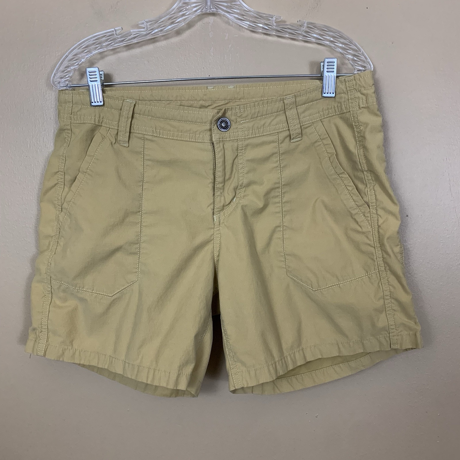 Kuhl Chino Shorts Womens 10 Beige Casual Cotton Nylon Drawstring Outdoor Hiking