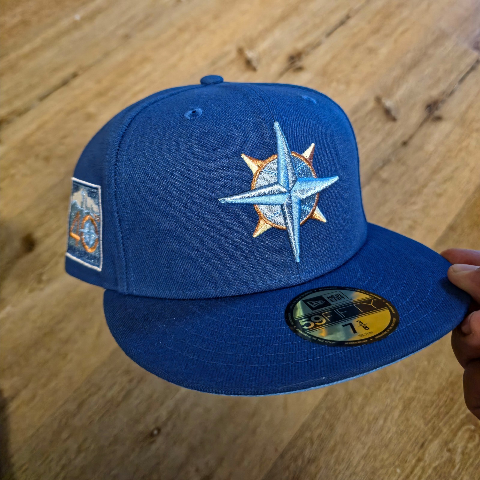 Exclusive Seattle Mariners Fitted Hat 40th Anniversary Icy Topperz 7 3/8
