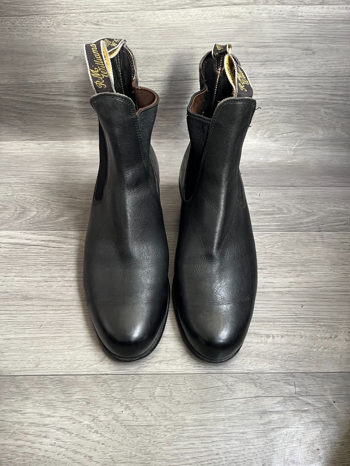 Vintage R.M Williams Bushman black chelsea boots Cuban heel uk 8.5G