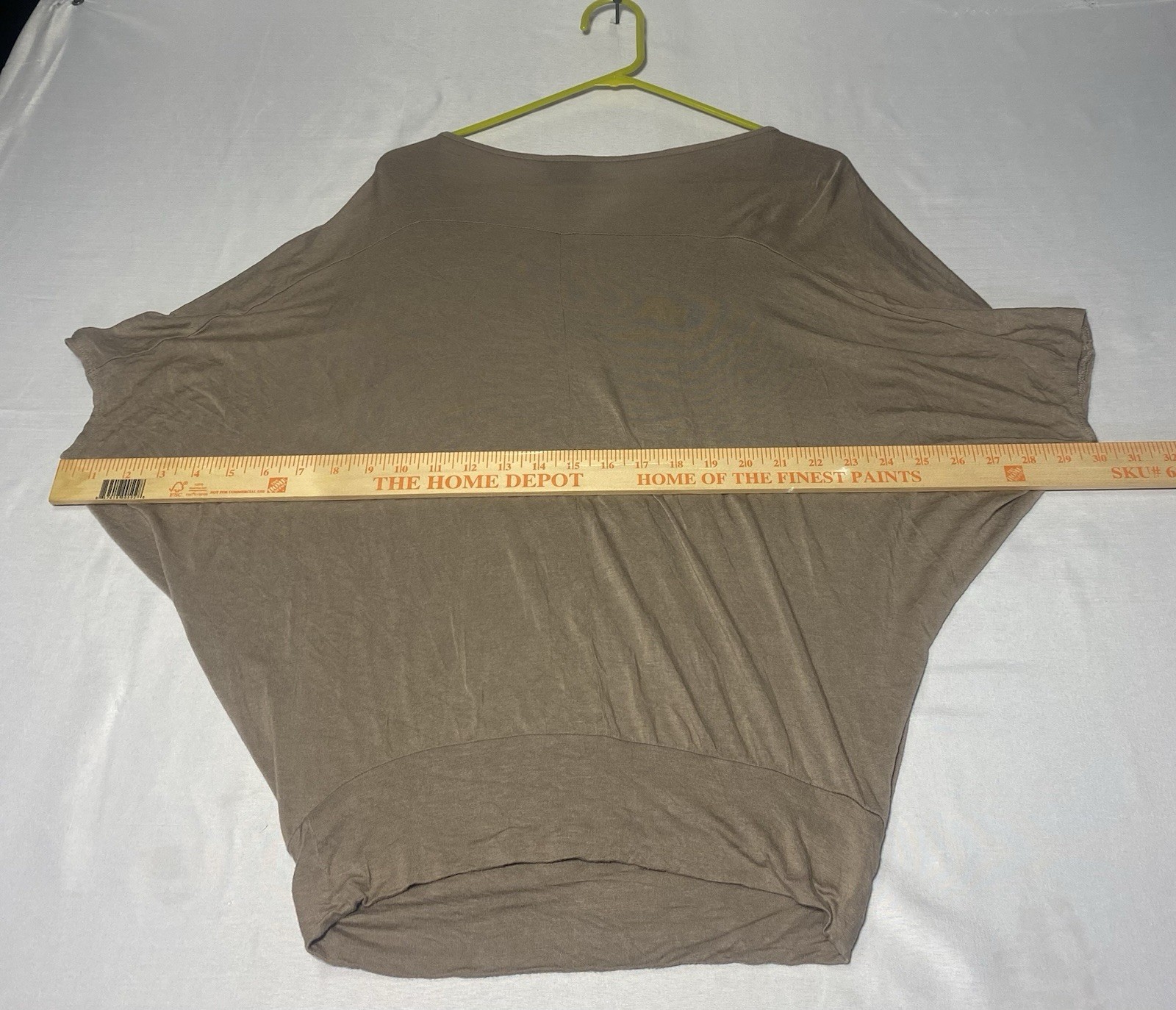 Rue21 Womens Small Beaded Dolman Batwing Top Taupe Boho Rayon Stretch