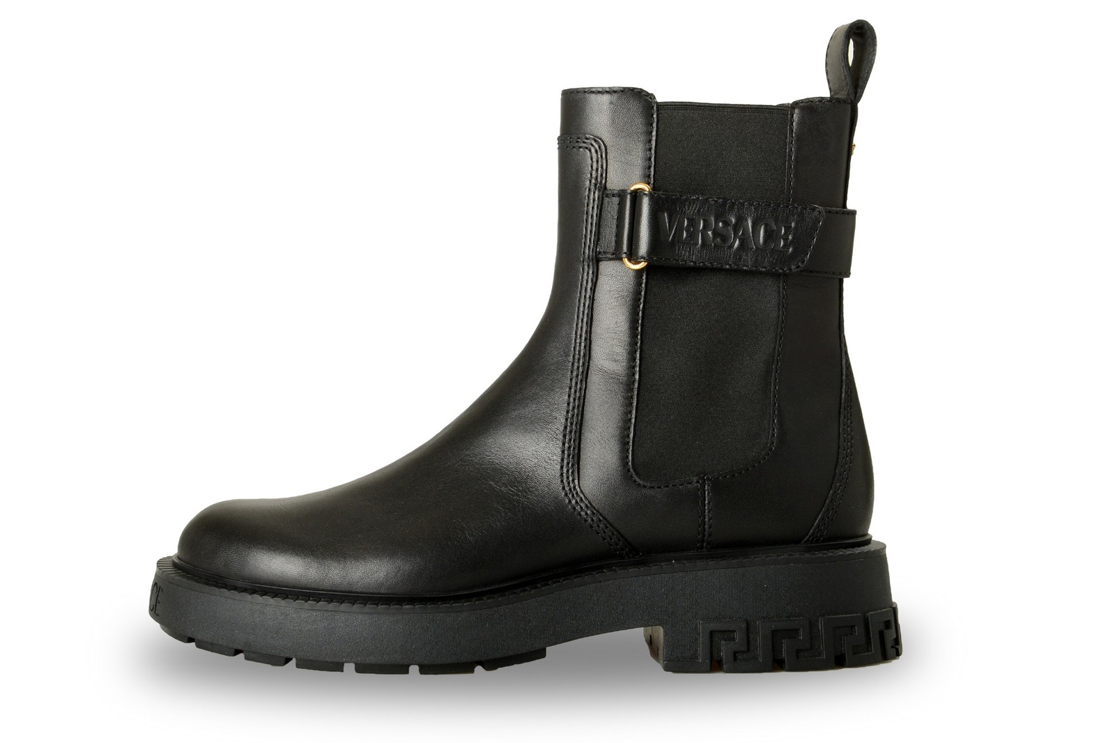 Versace Men’s Black Leather Chelsea Boots Shoes US 9 IT 42