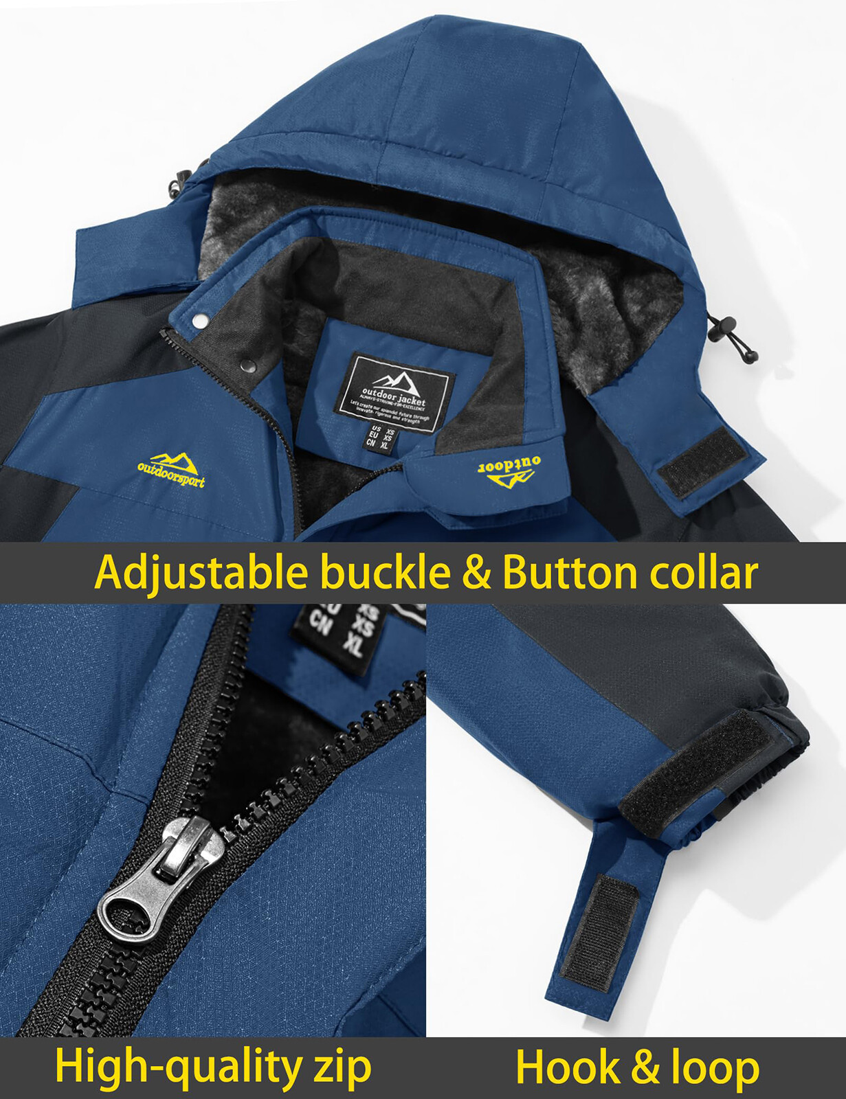 Men’s Winter Ski Jacket Waterproof Snow Coat Snowboard Fleece Lining Warm Jacket