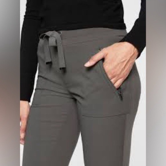 Athleta Headlands Hybrid pants brown women’s 6 petite casual elastic waist