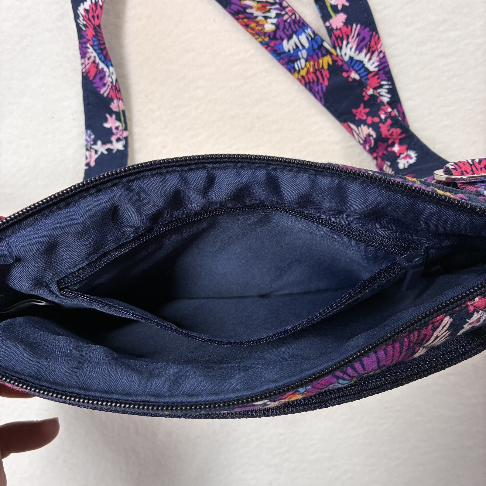 Vera Bradley Little Hipster Crossbody Bag retired Midnight Wildflowers boho