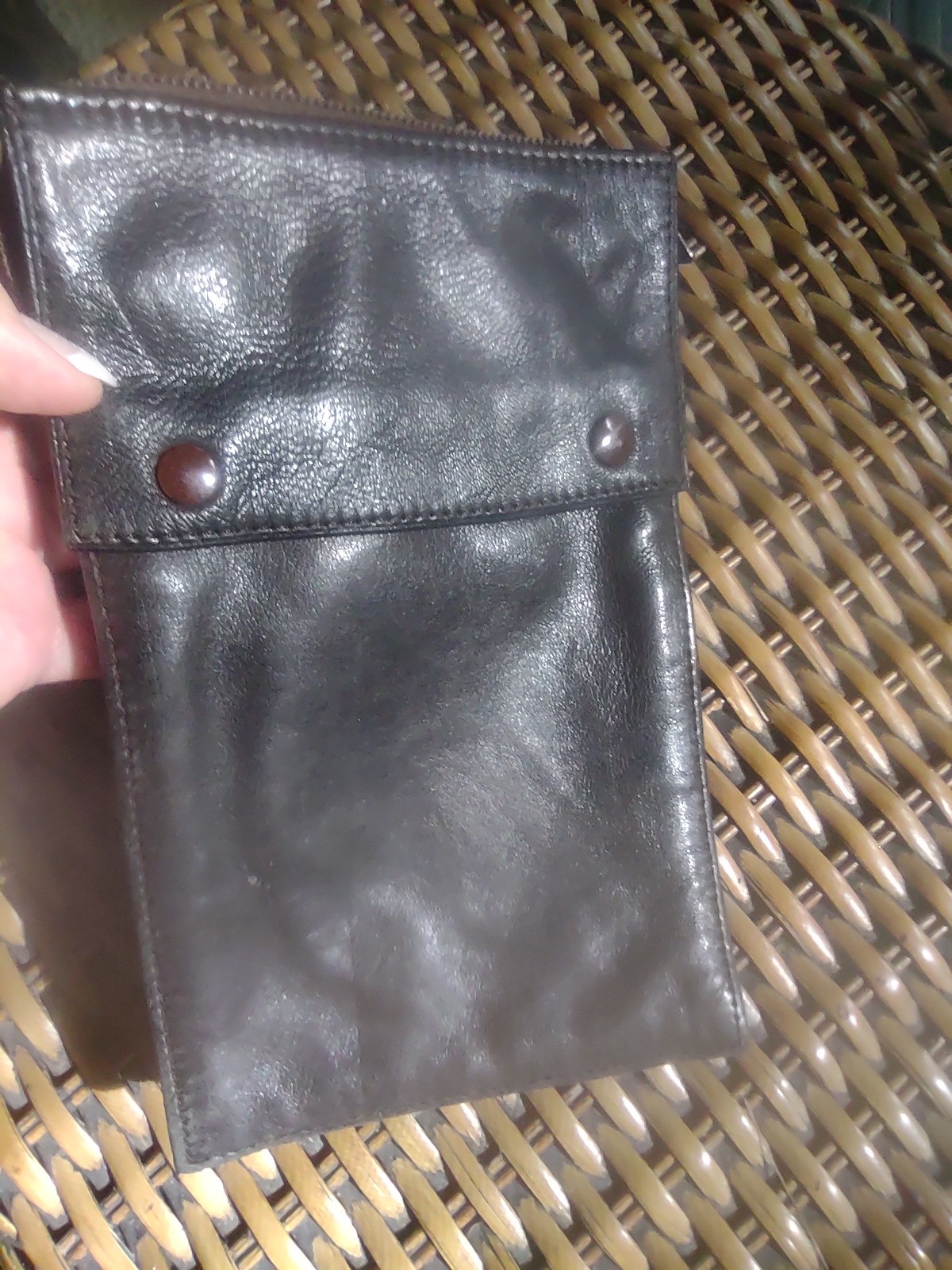 Leather Wristlet Vintage Harrods made in France bag mens