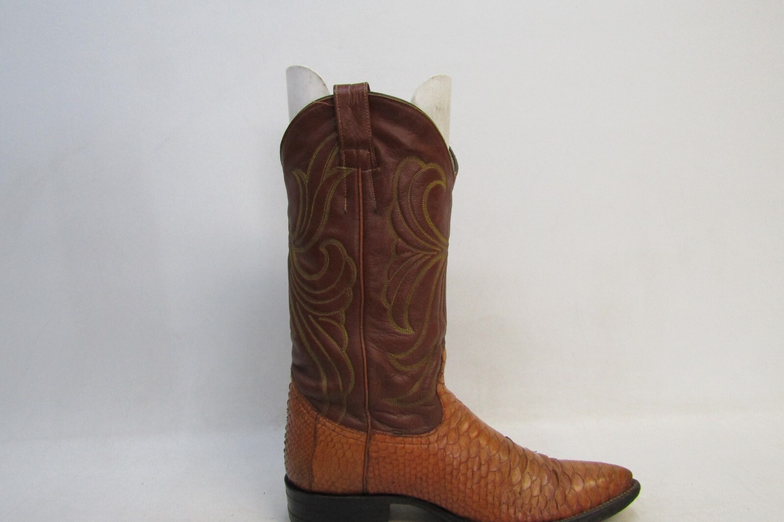 Goss Mens Size 6 D Brown Leather Snake Skin Western Cowboy Boots