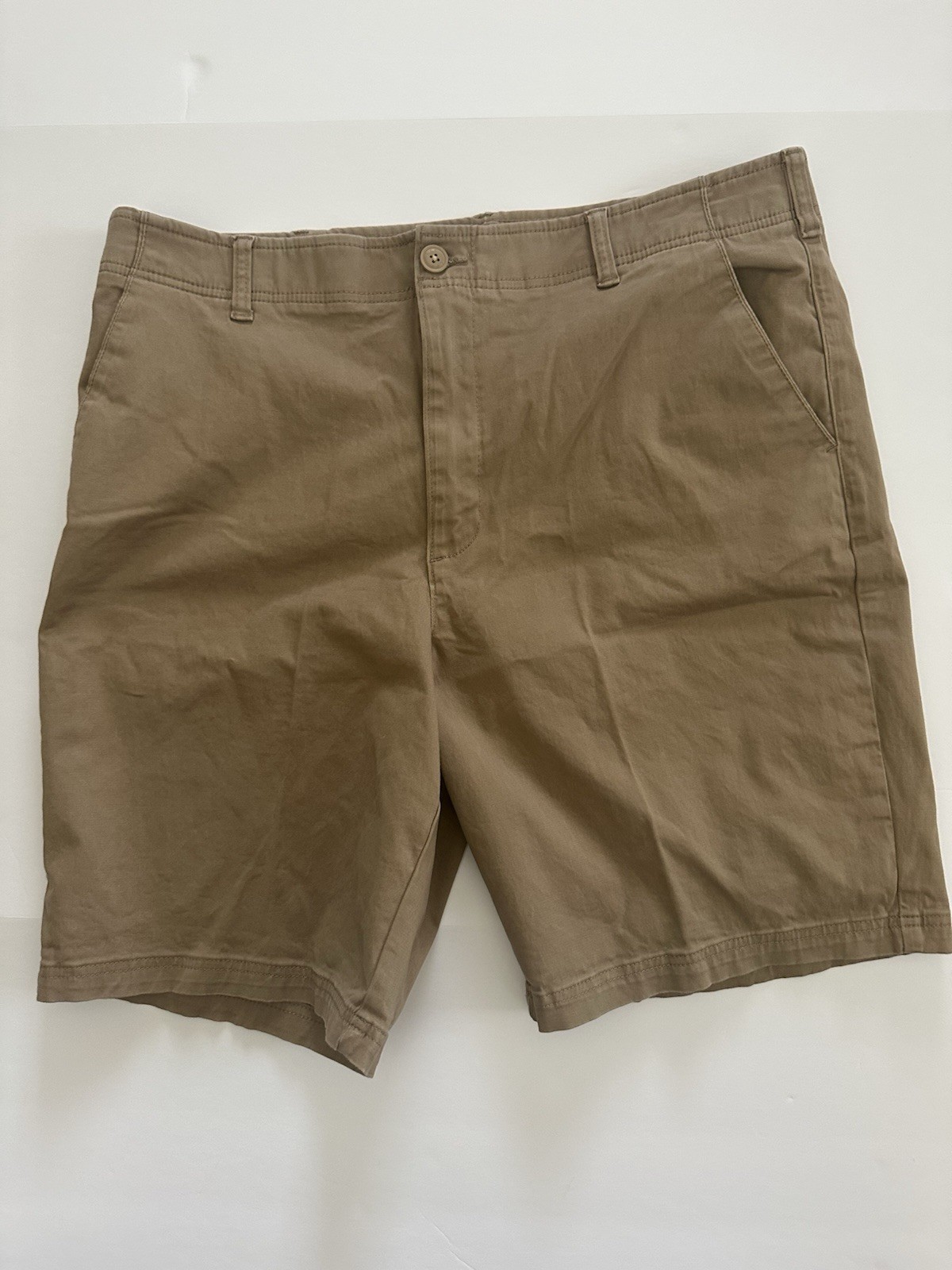 Lee Extreme Motion Men’s Brown Cotton Shorts Flat Front Solid Pockets