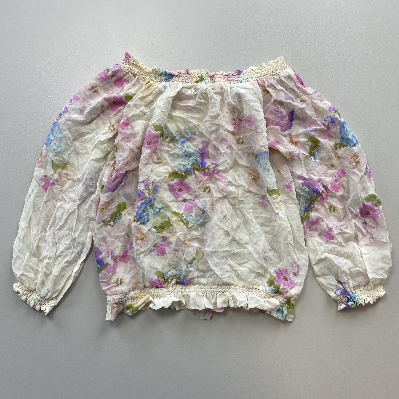 Patrizia Pepe Women’s Floral Off-Shoulder Blouse Size 40 White Multi
