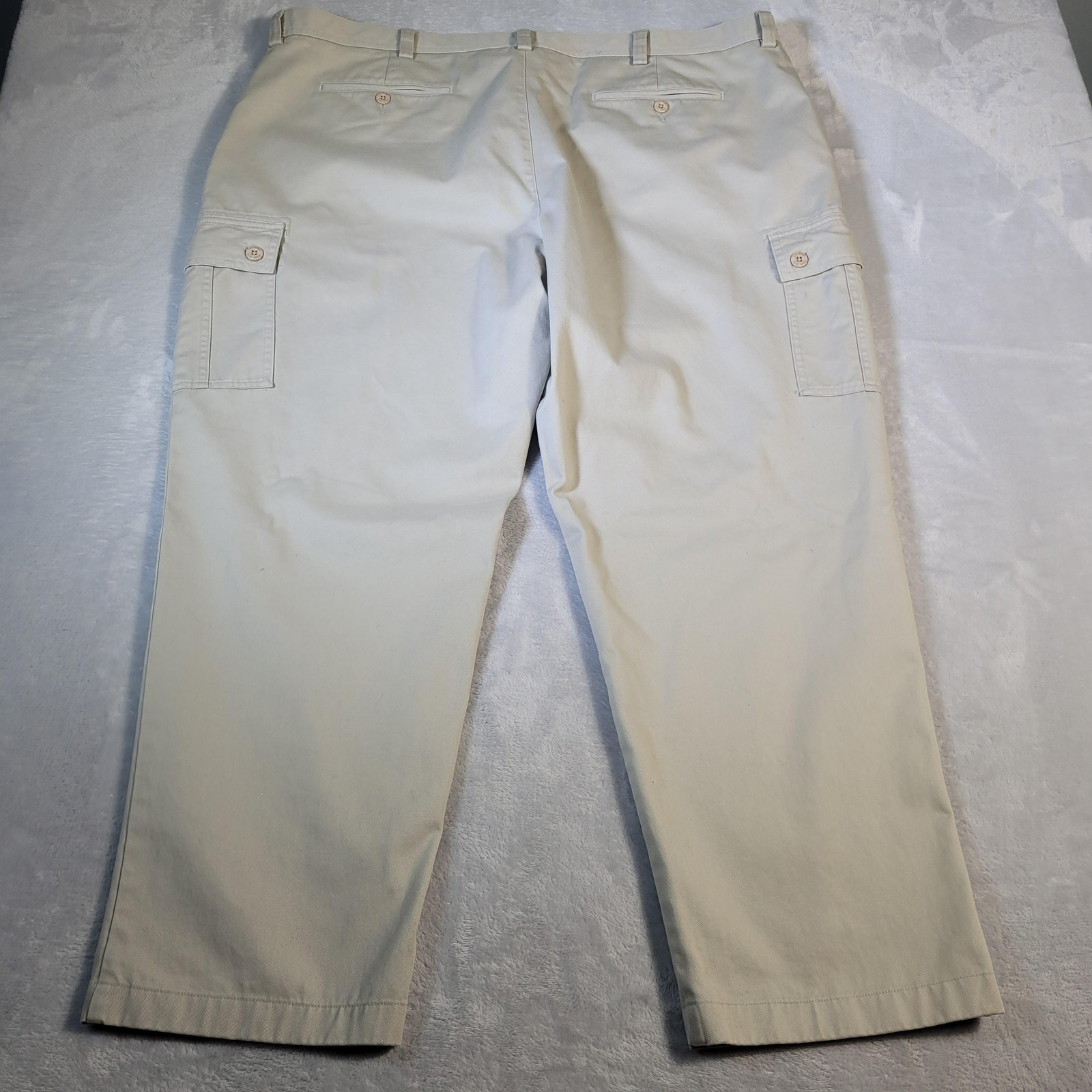 LL Bean Pants Mens 46×30 Beige Cargo Classic Fit Cotton Workwear Casual