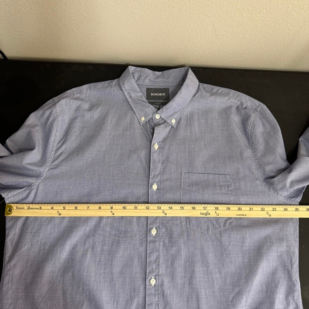 Bonobos Button Slim Fit Button Down XXL Blue Oxford Shirt Modern Preppy