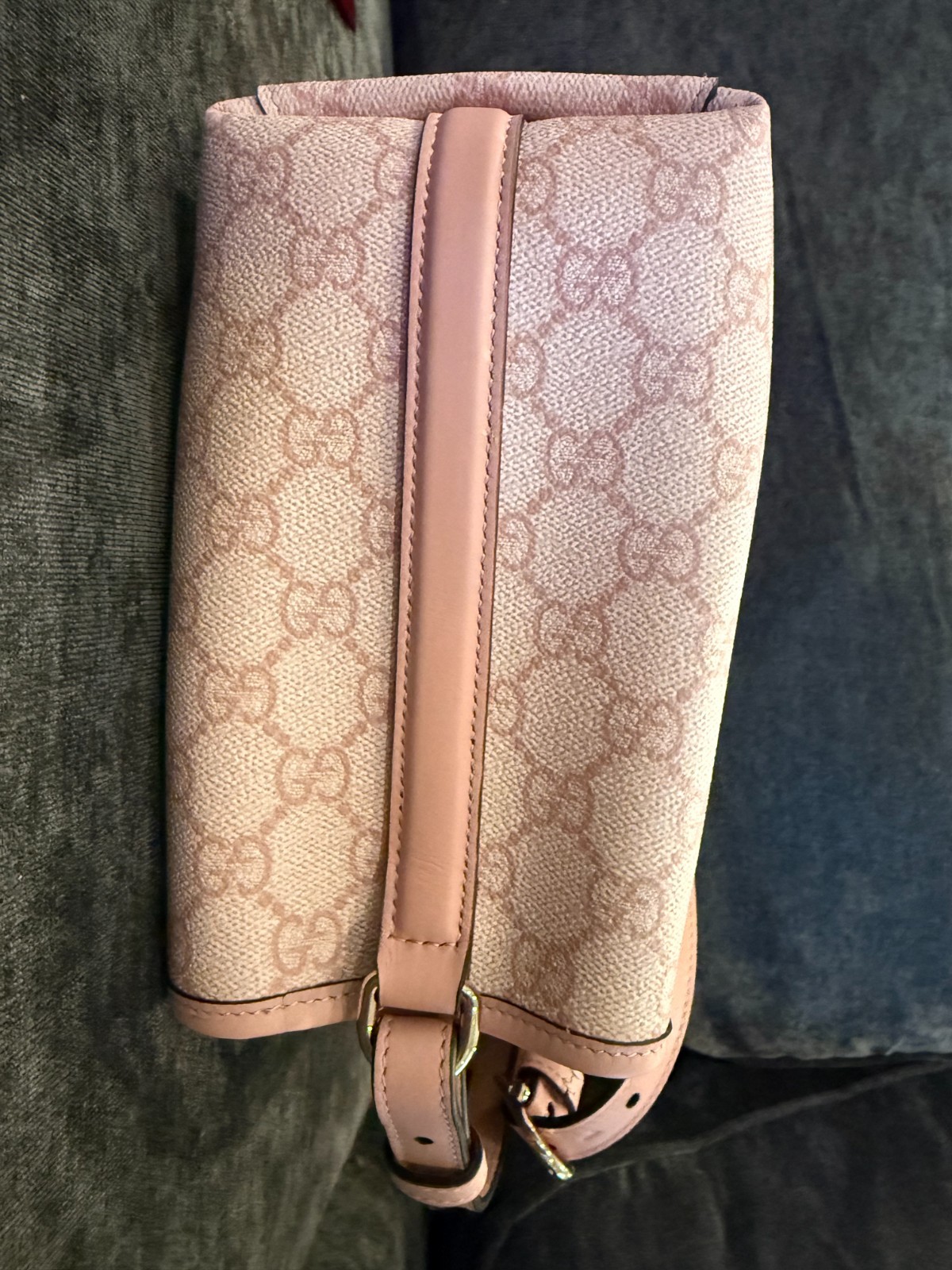 Gucci GG Emblem Small Bucket Bag Light Pink with Original Dust Bag & Box