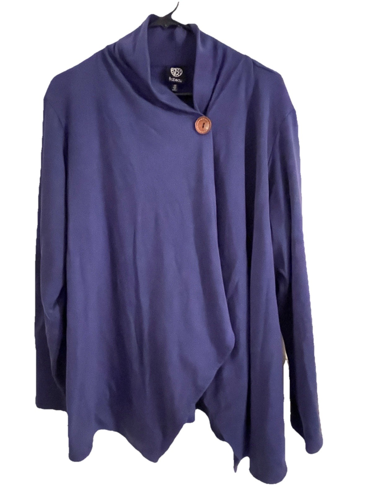 Women’s One-Button Fleece Wrap Cardigan Size 2X