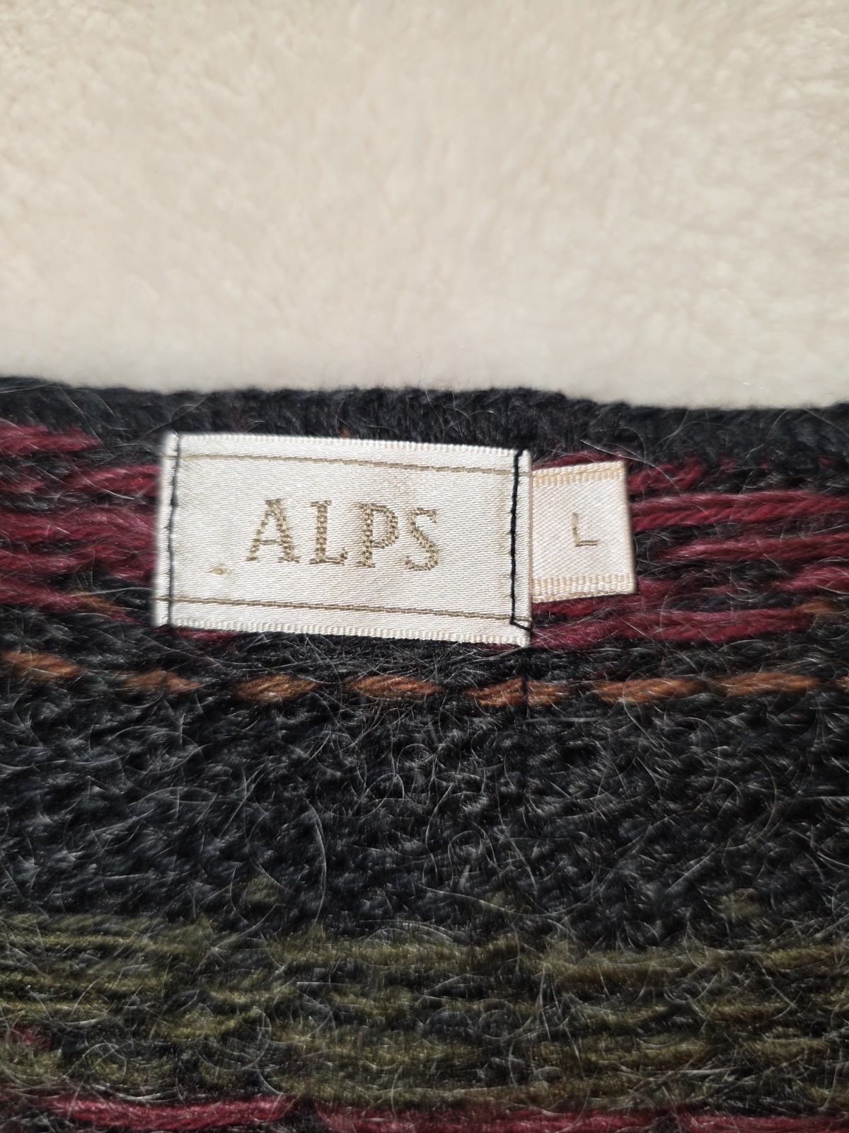 Alps Fair Isle Wool Mohair Blend Sweater Pullover Size Large USA Made