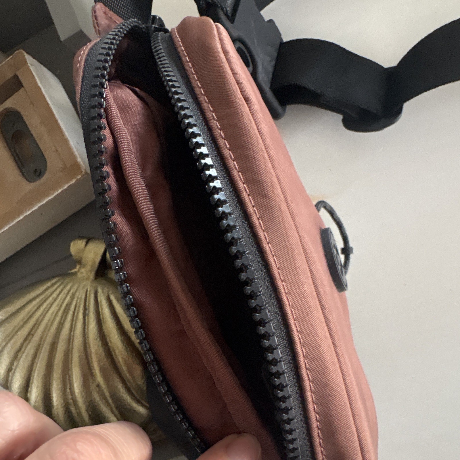 Lululemon Black and Dusty Rose Shoulder Bag