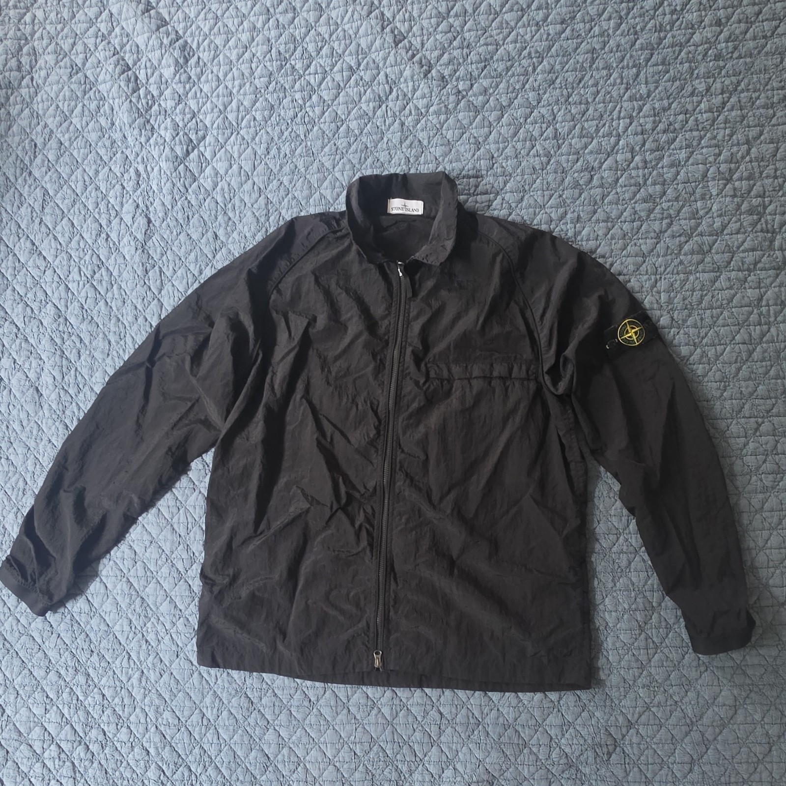 Stone Island Men’s Black Full Zip Stand-Up Collar Jacket Regular Fit 3XL