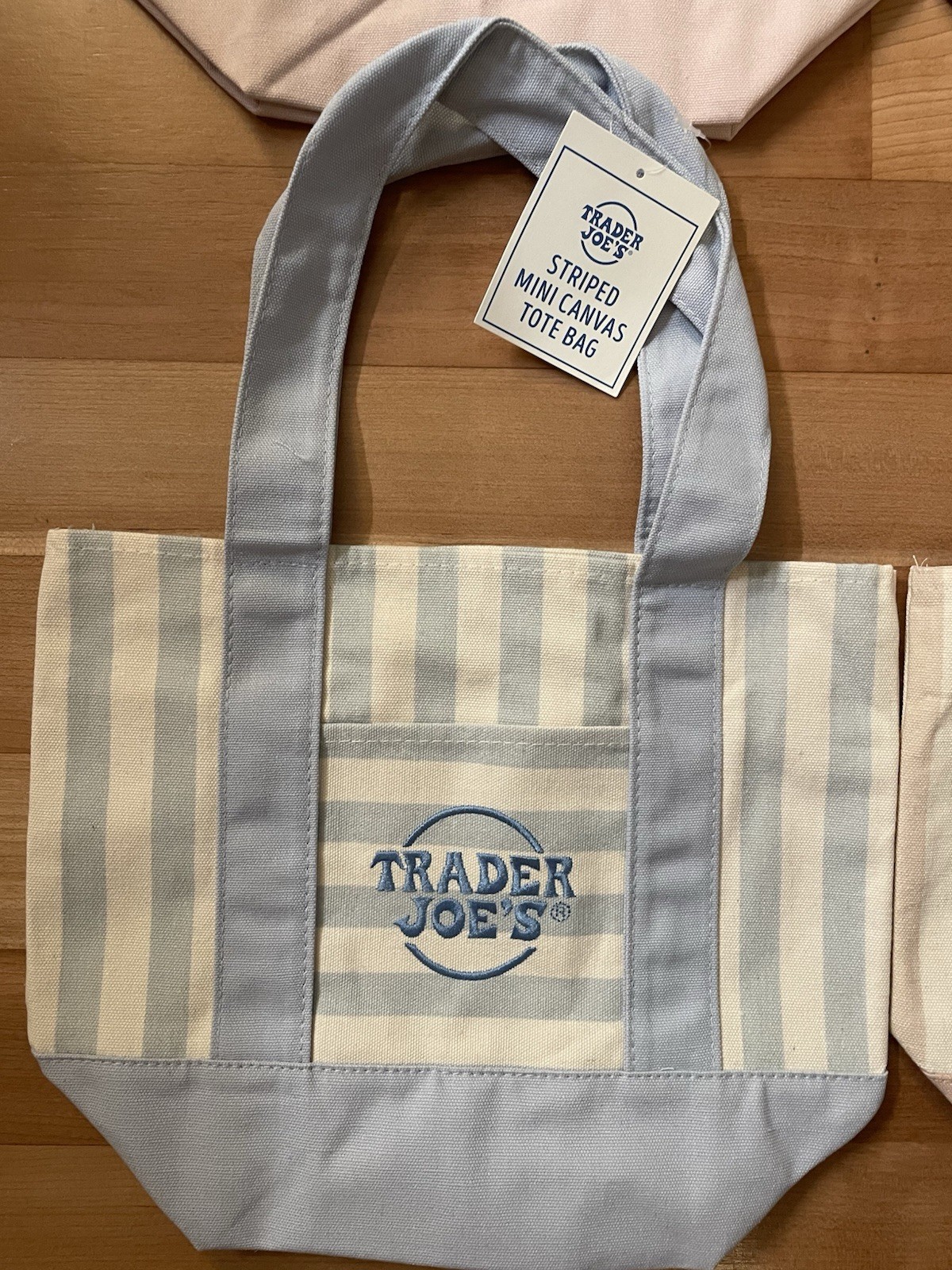 Trader Joe’s Mini Canvas Totes, Striped Pastel, Set of 4