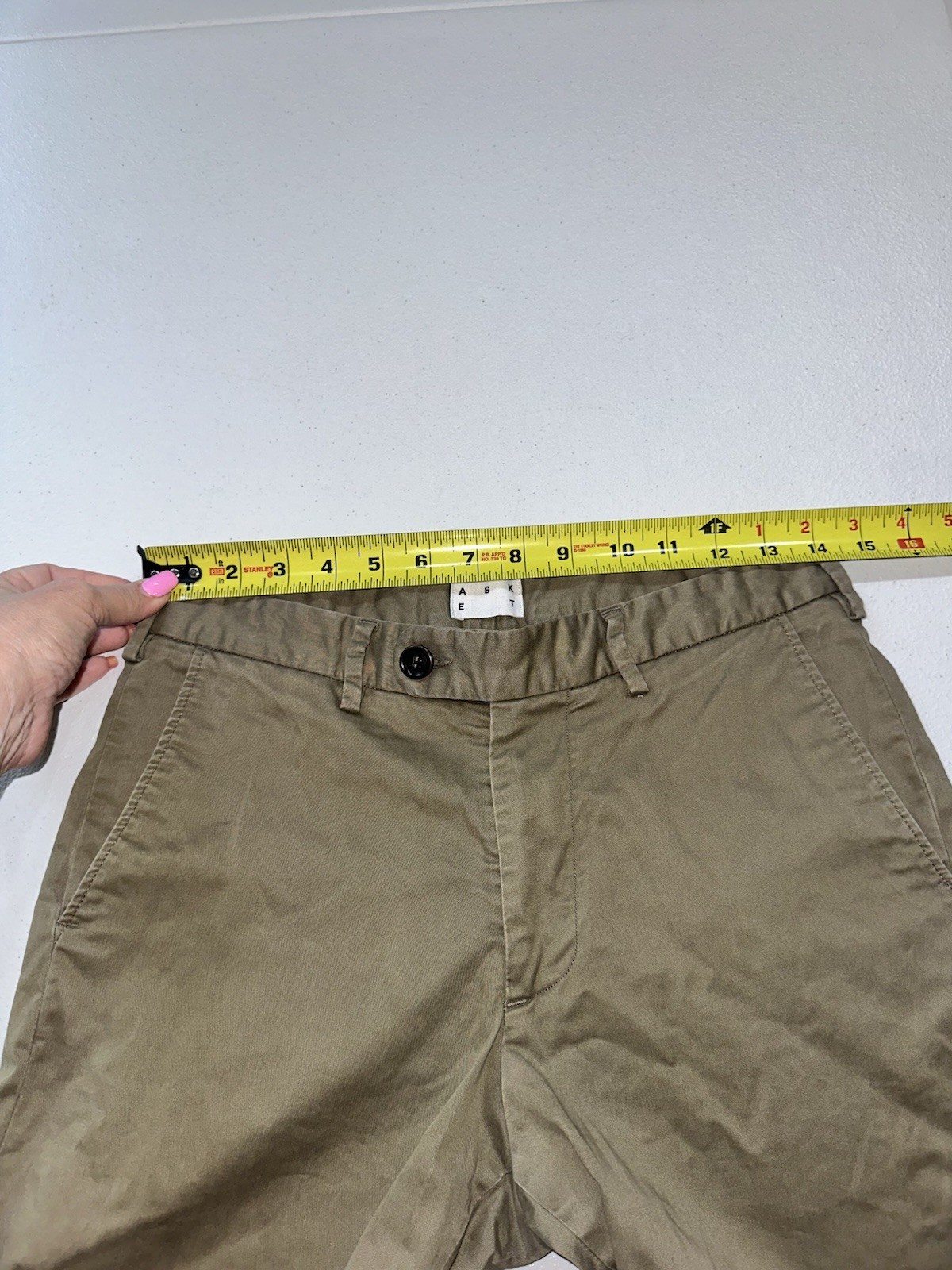 Asket The Chino Pants Men’s 28X30 Act 28X29 Slim Fit Tan Cotton Stretch Portugal
