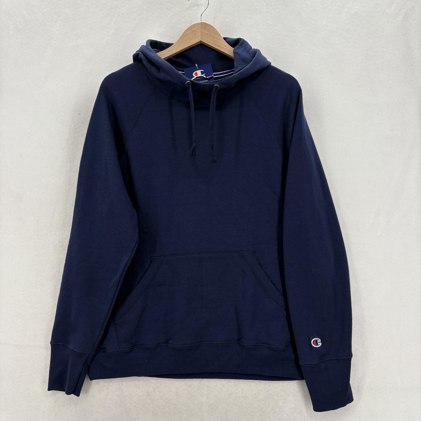Champion Powerblend Hoodie Mens Large Blue Fleece Pullover Kangaroo Pocket NWT