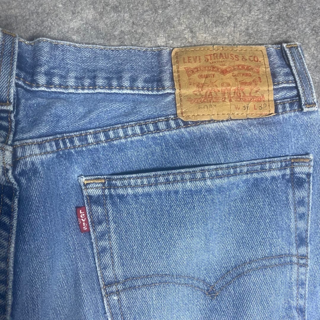Levi Strauss 505 Mens W36 L32 Blue Denim Straight Fit Jeans Pants