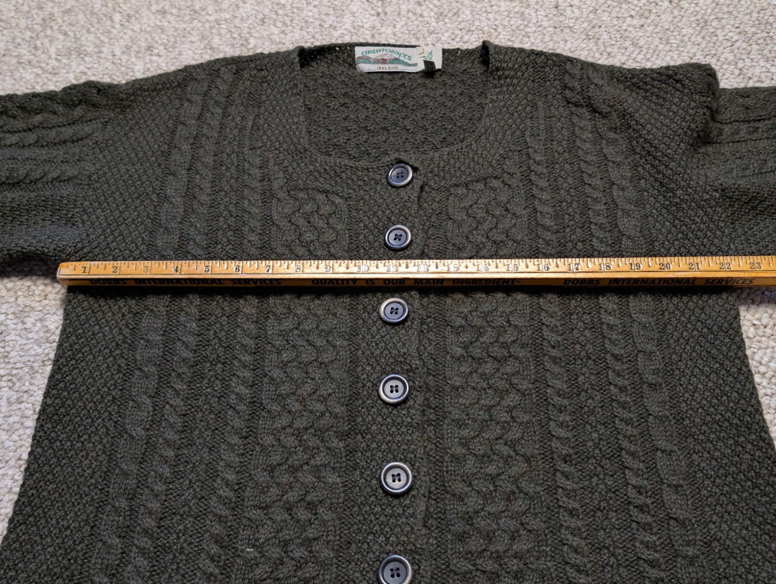 Aran Craft Cable Knit Women’s Cardigan Wool LARGE