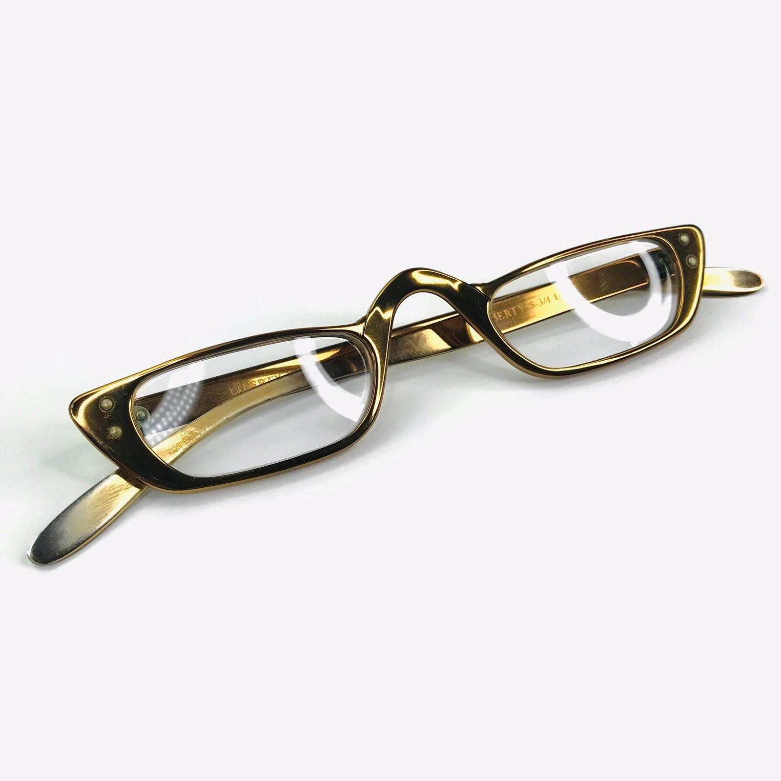 Liberty Eyeglasses Frame Only Bronze Half Circle Cat Eye 5-3/4 Made in USA