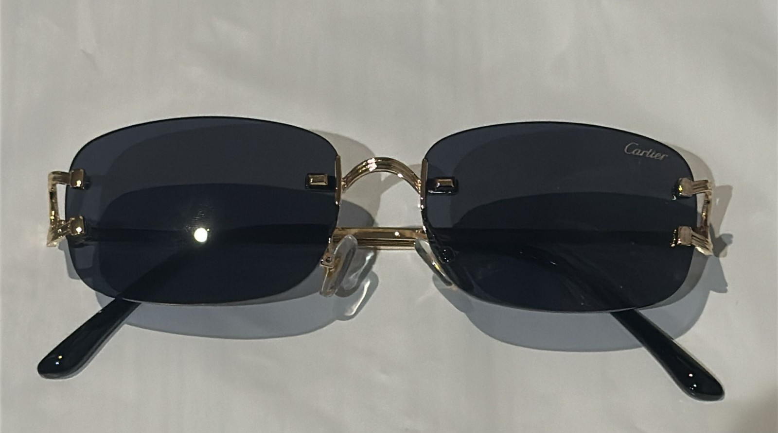 Cartier Big C Without Diamond Cut Black/Gray Frameless Less Brand New