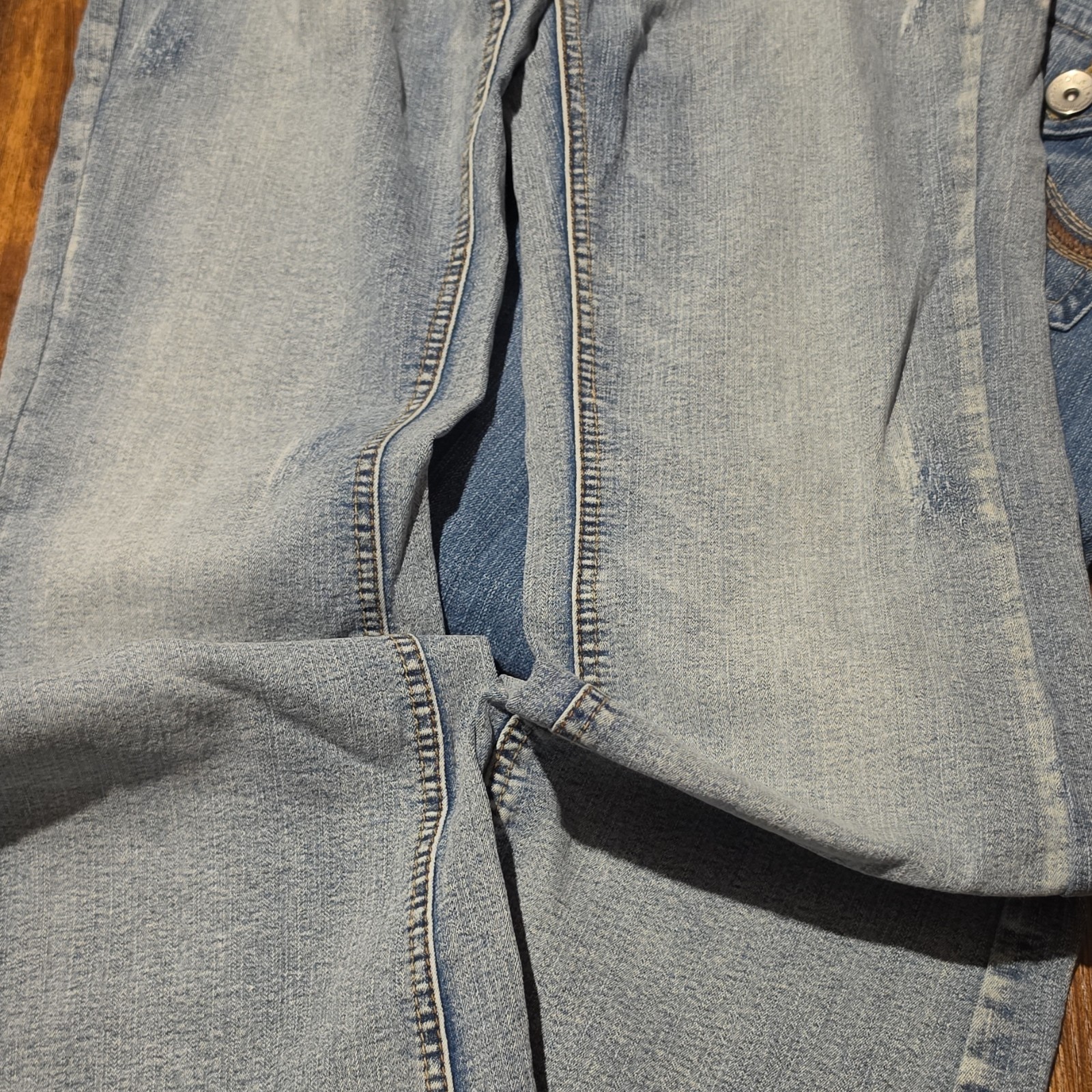 Lei & Bongo Baby Girl Solid Blue Denim Jeans Lot of 2, Size 13 FLARE