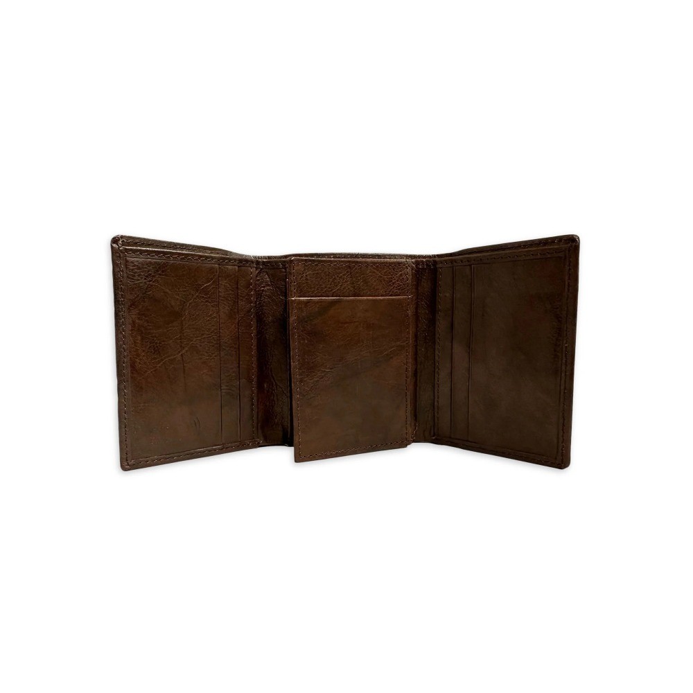 Flip ID Crunch Trifold Leather RFID Blocking Wallet with Money Clip