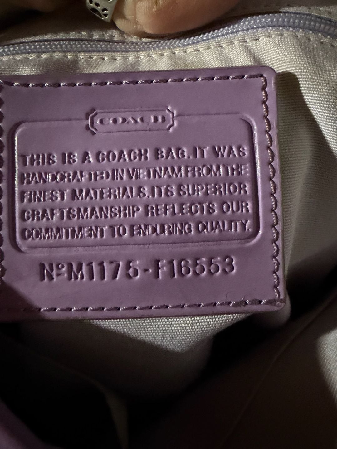 Coach Kyra Signature Lilac Messenger Crossbody Bag F16553